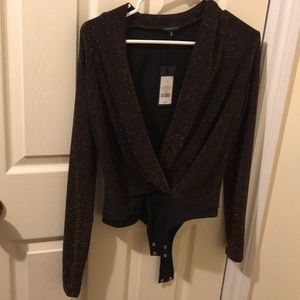 Dynamite black and bronze sparkly bodysuit
